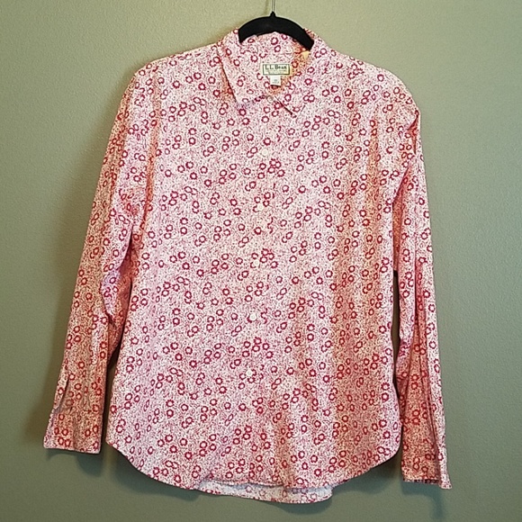 L.L. Bean Tops - L.L. Bean Floral Button Down Shirt Size L